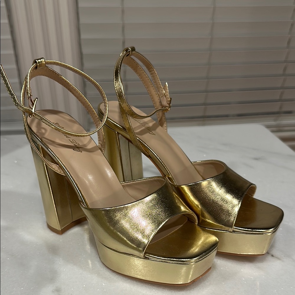 Gold Platform Heels